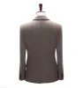 Mens Suit Business 2 Pieces Formal Brown Plaid Notch Lapel Tuxedos (Blazer+Pants) sold by Mens Event Wear