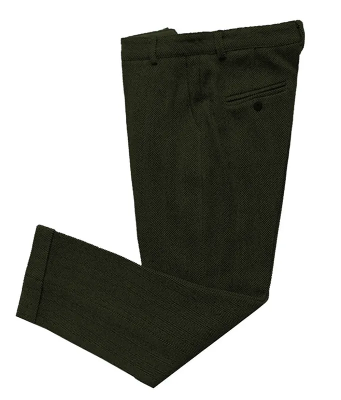 Business Men's Tweed Suit Pants Casual Slim Fit Herringbone Trousers sold by Mens Event Wear