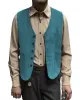 Casual Men's Fashion Suede V Neck Waistcoat Denim jacket sold by Mens Event Wear