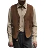 Casual Men's Fashion Suede V Neck Waistcoat Denim jacket sold by Mens Event Wear