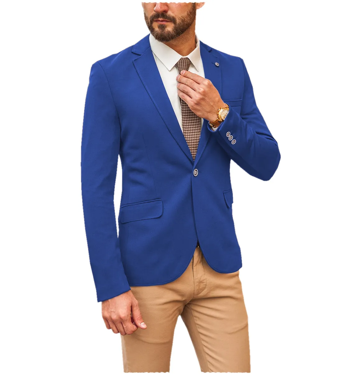 Fashion Men's Slim Fit Notch Lapel Flat Blazer sold by Mens Event Wear product image thumbnail 4