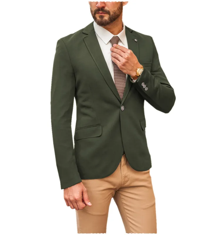 Fashion Men's Slim Fit Notch Lapel Flat Blazer sold by Mens Event Wear