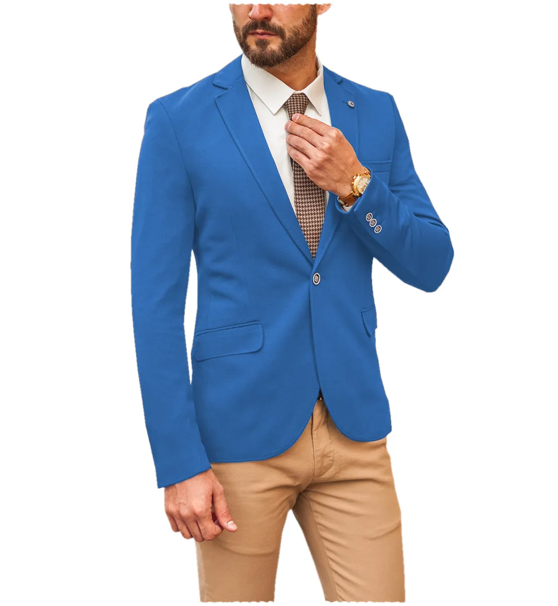Fashion Men's Slim Fit Notch Lapel Flat Blazer sold by Mens Event Wear product image thumbnail 5