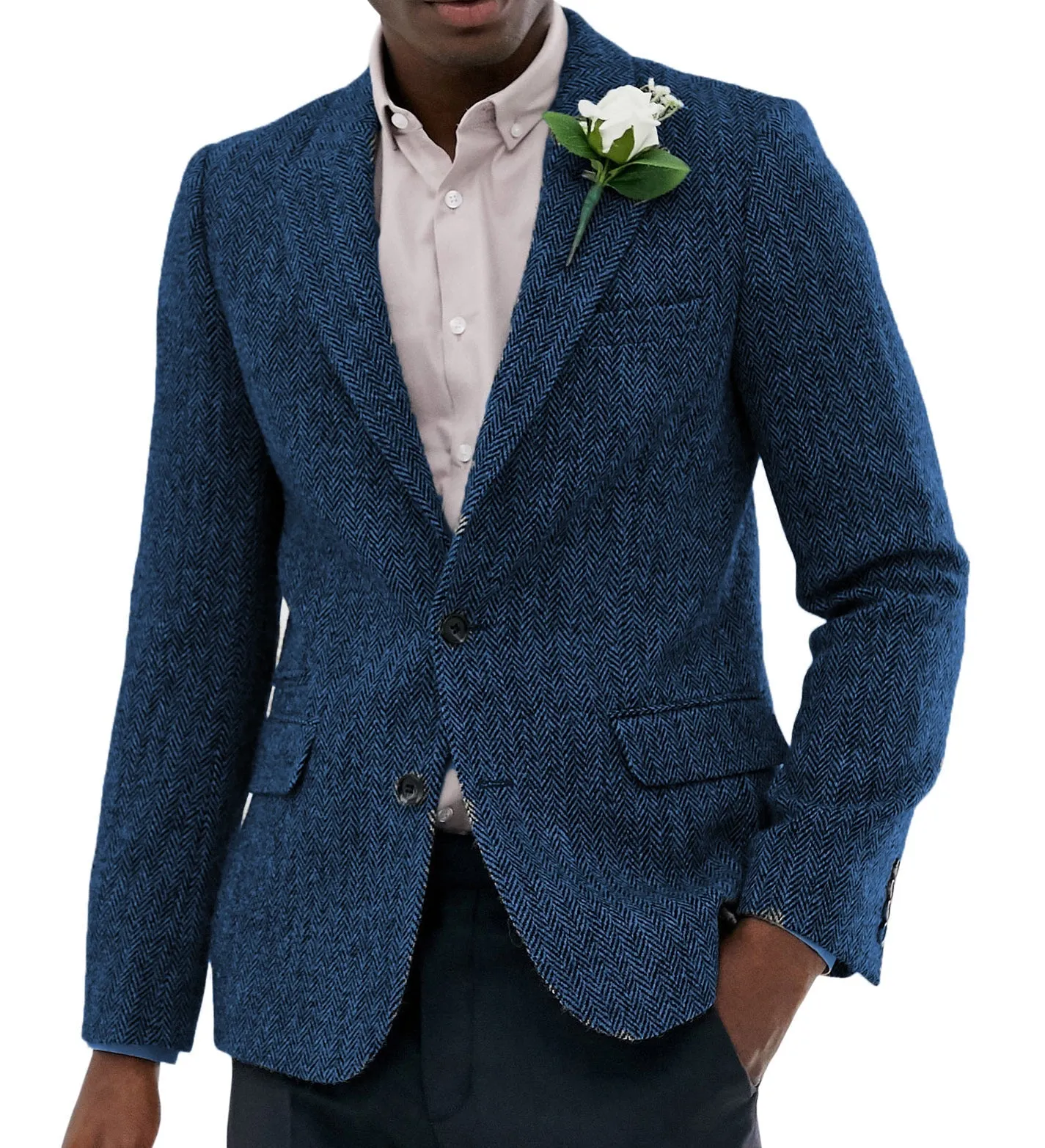 Menseventwear Formal Men's Wool Herringbone Notch Lapel Blazer sold by Mens Event Wear product image thumbnail 5