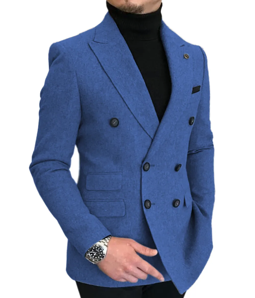 Menseventwear Men's Casual Tweed Notch Lapel Blazer sold by Mens Event Wear product image thumbnail 5