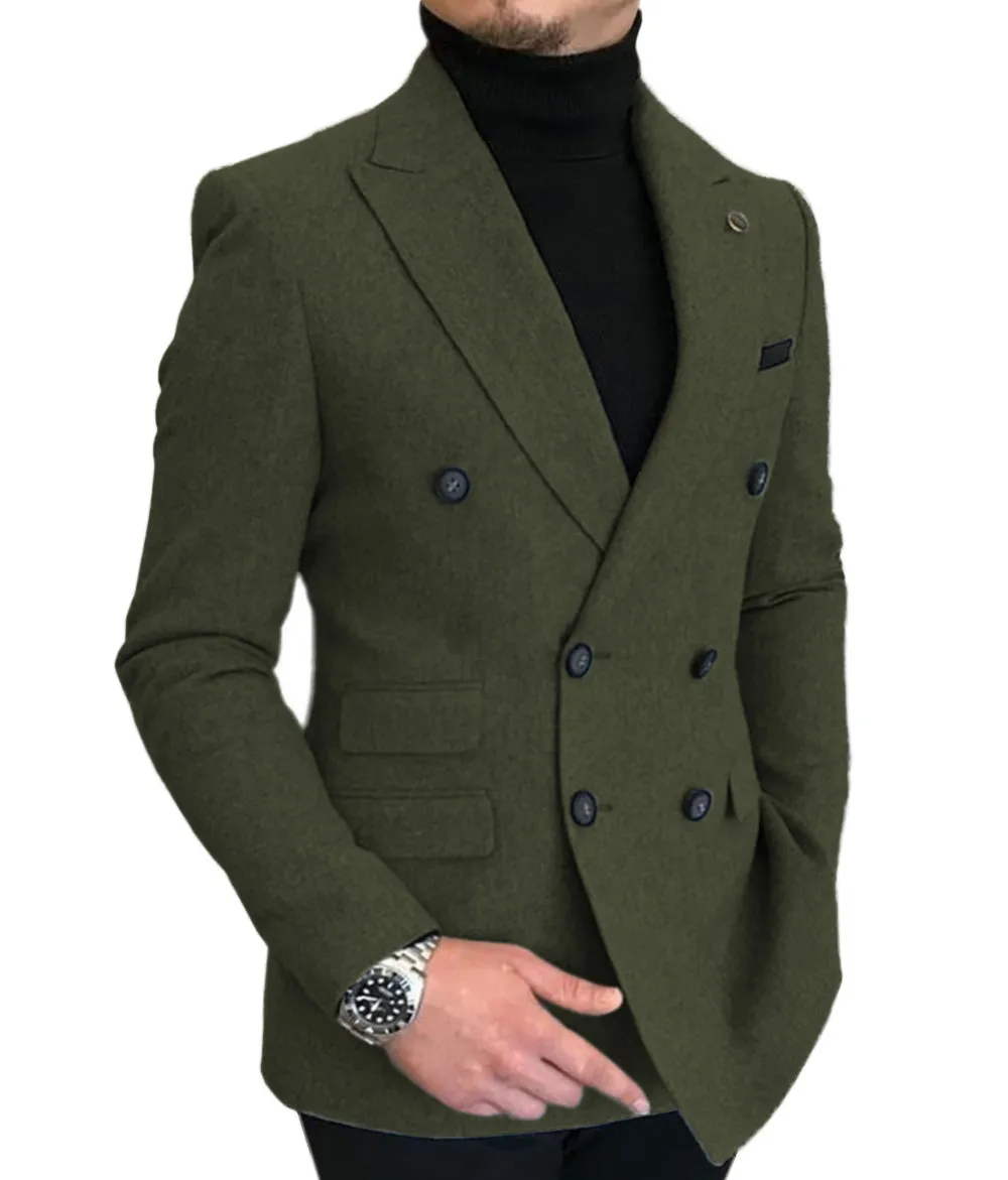 Menseventwear Men's Casual Tweed Notch Lapel Blazer sold by Mens Event Wear product image thumbnail 4