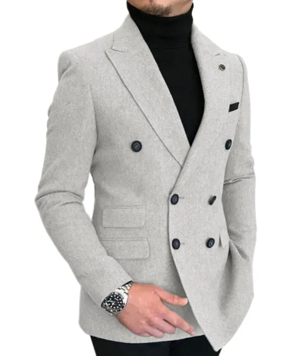 Menseventwear Men's Casual Tweed Notch Lapel Blazer sold by Mens Event Wear