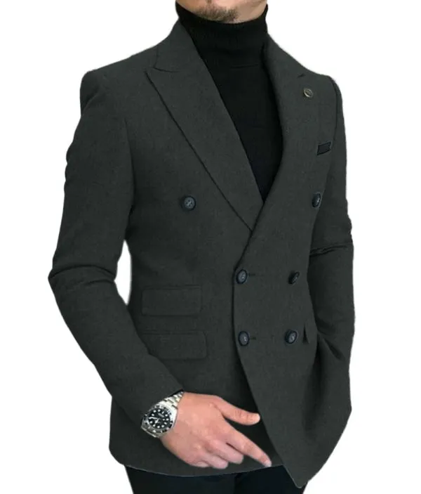Menseventwear Men's Casual Tweed Notch Lapel Blazer sold by Mens Event Wear product image thumbnail 2