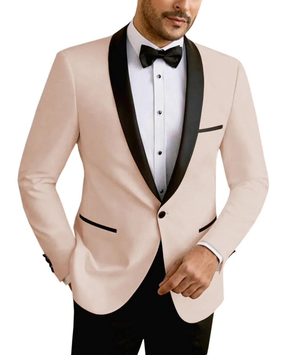 Menseventwear Formal Men's Slim Fit Shawl Lapel Flat Blazer sold by Mens Event Wear