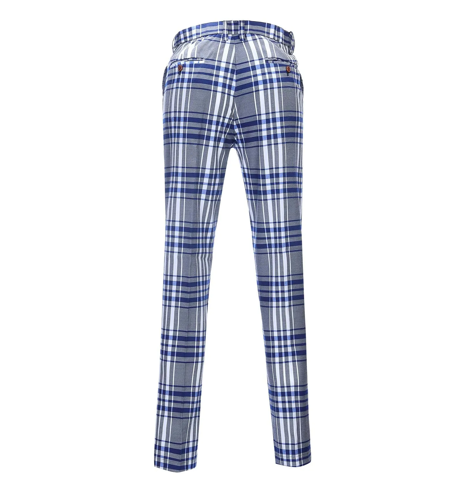 Casual Men's Suit Pants Grey Plaid Pleat-Front Trousers sold by Mens Event Wear product image thumbnail 2