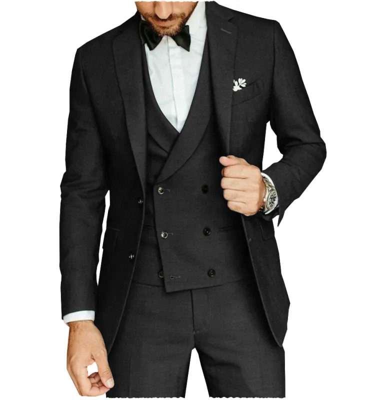 Casual Men's 3 Pieces Mens Suit Regular Fit Notch Lapel Tuxedos (Blazer+vest+Pants) sold by Mens Event Wear