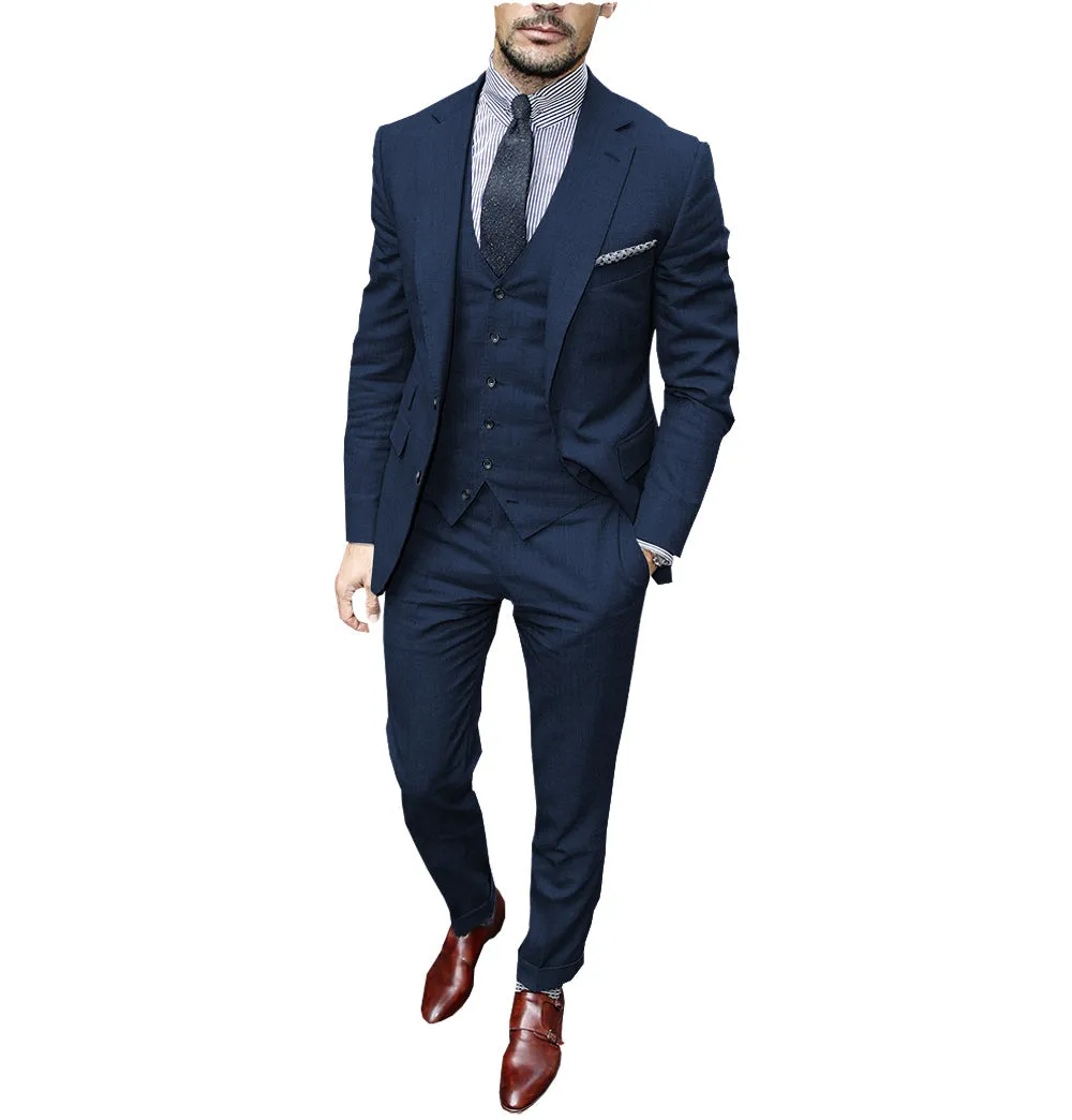 Menseventwear Fashion 3 Pieces Mens Suit Flat Notch Lapel Tuxedos For Wedding (Blazer+vest+Pants) sold by Mens Event Wear product image thumbnail 4