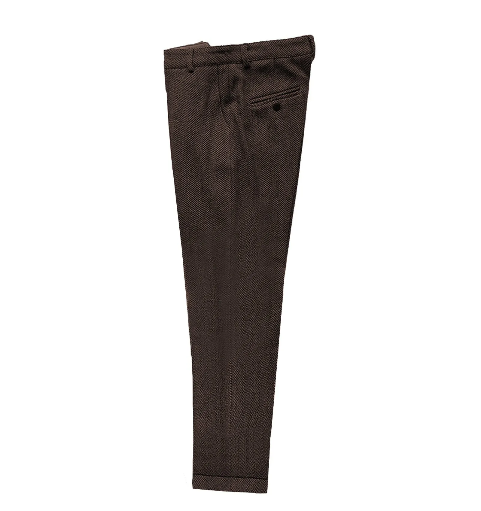 Casual Men's Suit Pants Herringbone Pleat-Front Trousers sold by Mens Event Wear