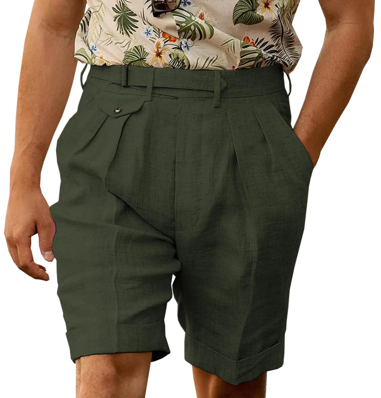 Casual Men's Short Pants Cotton Linen For Wedding sold by Mens Event Wear product image thumbnail 3