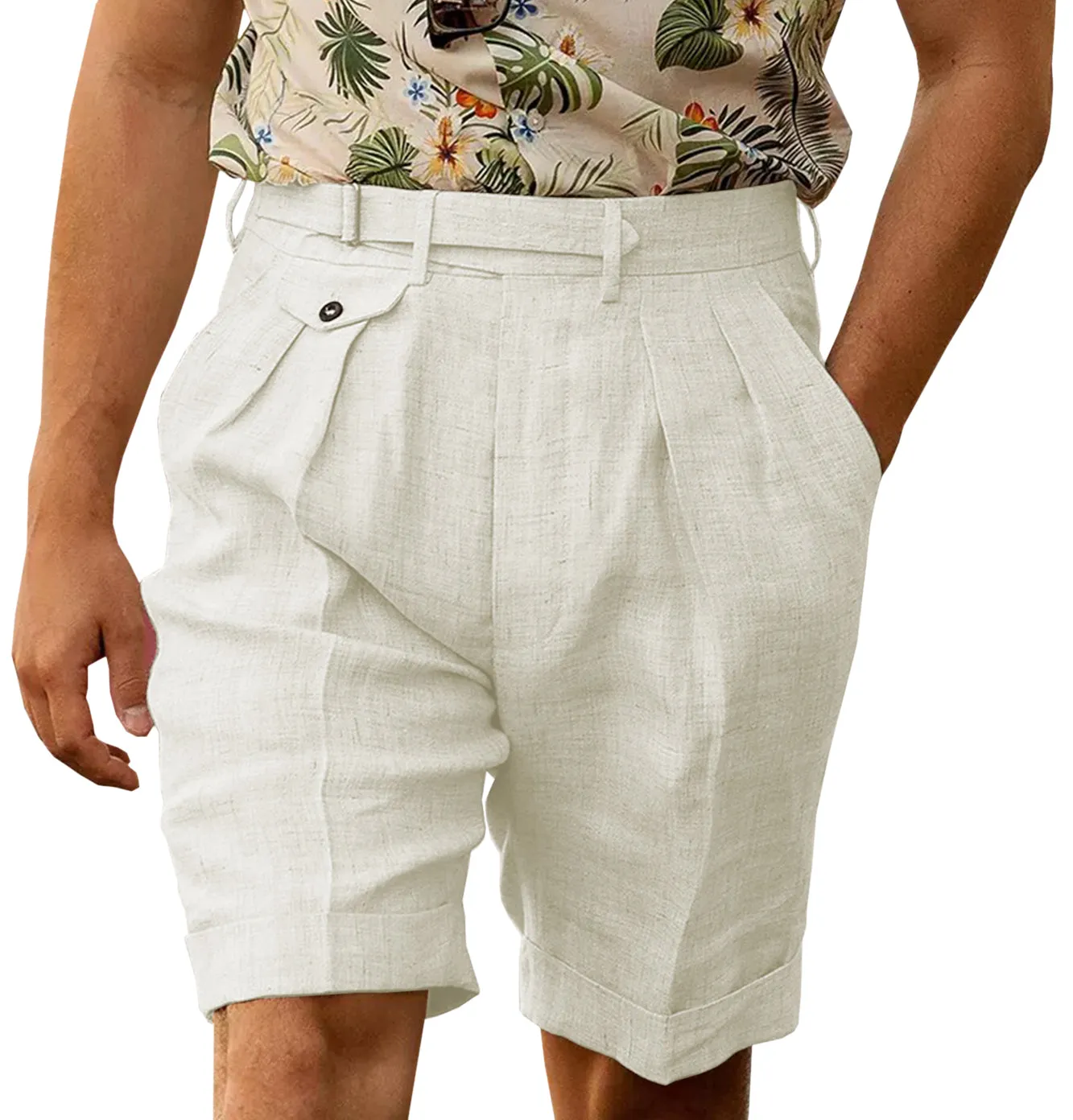 Casual Men's Short Pants Cotton Linen For Wedding sold by Mens Event Wear product image thumbnail 4