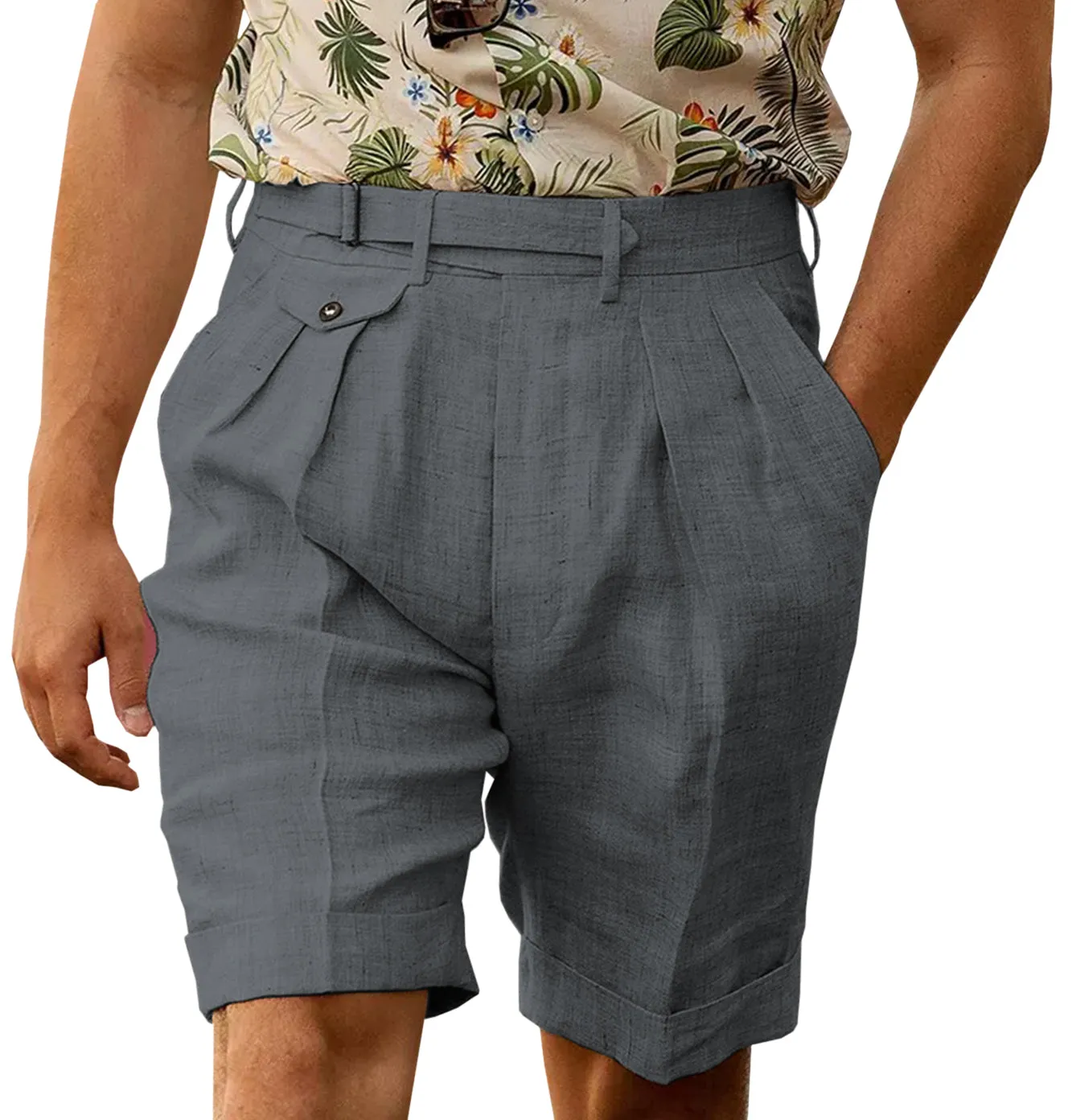 Casual Men's Short Pants Cotton Linen For Wedding sold by Mens Event Wear product image thumbnail 2