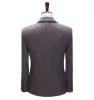 Men's Business 2 Pieces Formal Coffee Plaid Notch Lapel Tuxedos for Wedding(Blazer+Pants) sold by Mens Event Wear
