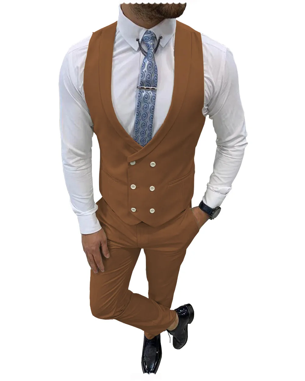 Double Breasted Formal 2 pieces Mens Suit For Wedding (Vest+Pants) sold by Mens Event Wear product image thumbnail 5