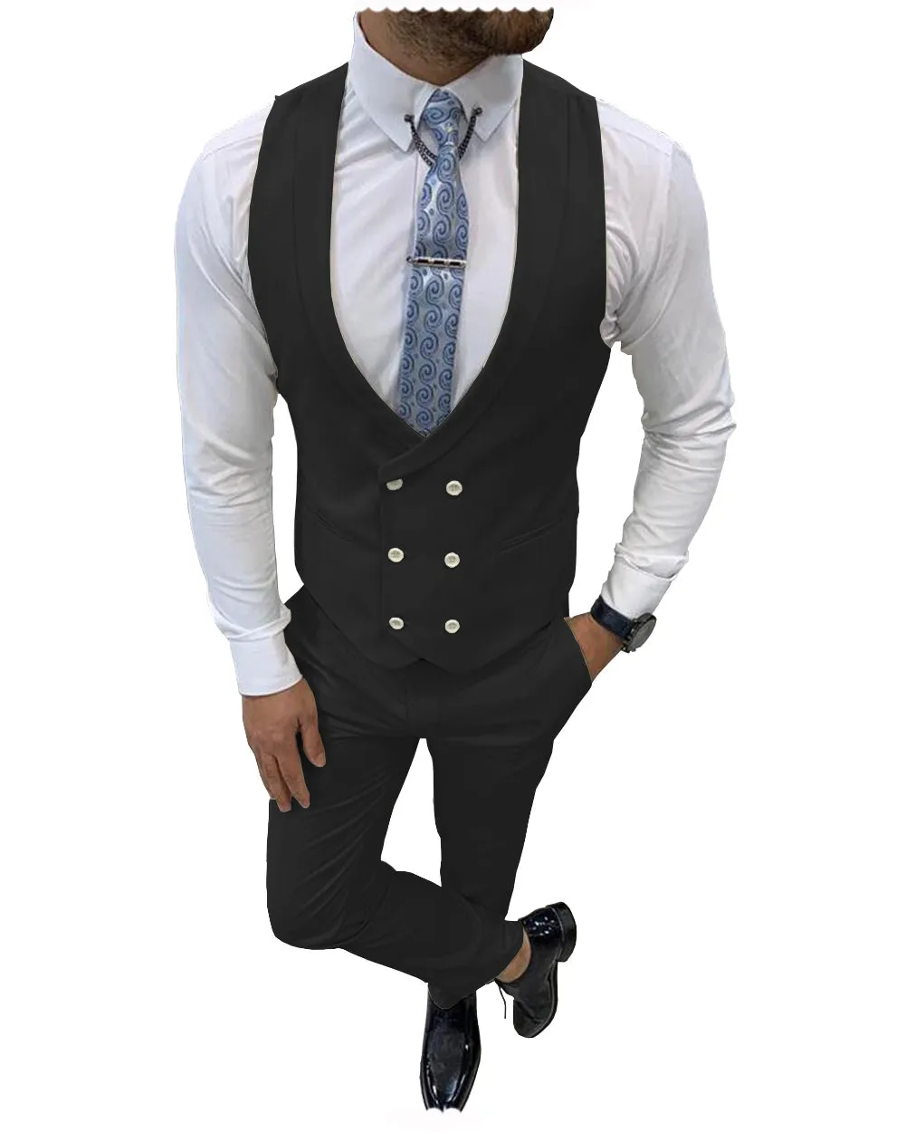Double Breasted Formal 2 pieces Mens Suit For Wedding (Vest+Pants) sold by Mens Event Wear product image thumbnail 2