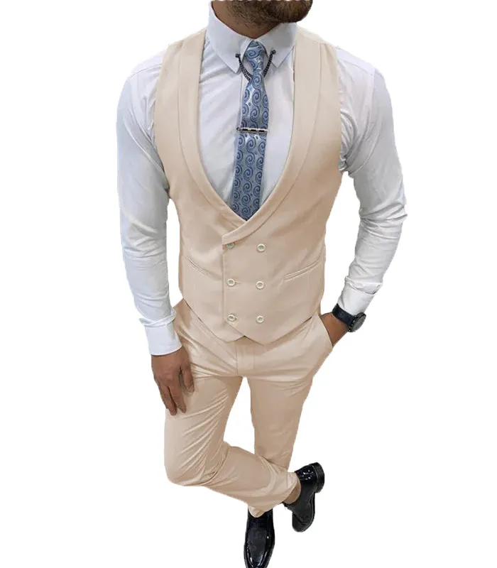 Double Breasted Formal 2 pieces Mens Suit For Wedding (Vest+Pants) sold by Mens Event Wear