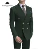 Formal 2 Pieces Mens Suit Double Breasted Flat Peak Lapel Tuxedos (Blazer+Pants) sold by Mens Event Wear