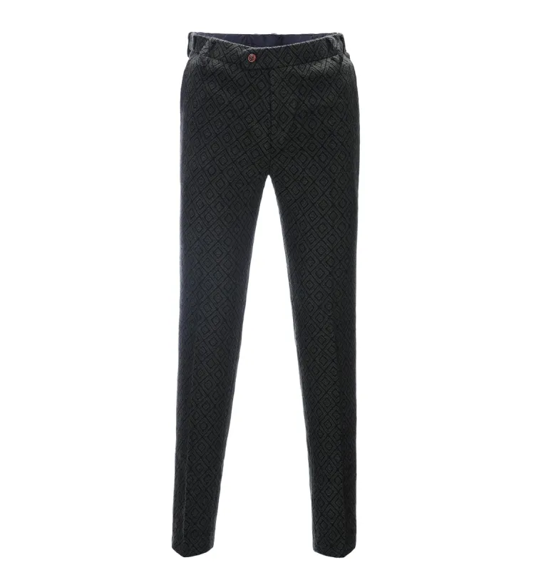 Men's Casual Suit Pants Black Plaid Pleat-Front Trousers sold by Mens Event Wear