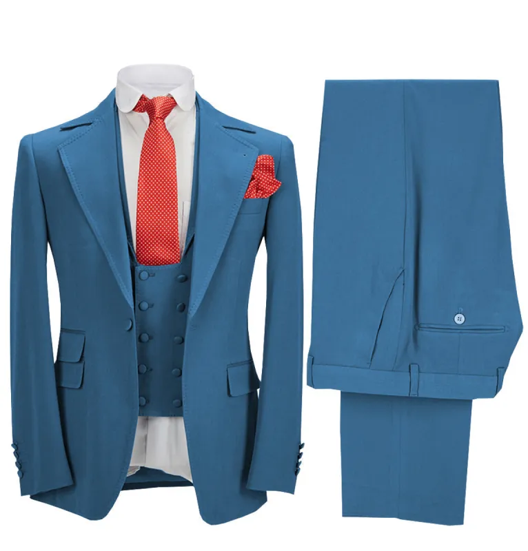 Menseventwear Formal Men's 3 Pieces Slim Fit Solid Color Notch Lapel Tuxedos For Wedding (Blazer+vest+Pants) sold by Mens Event Wear