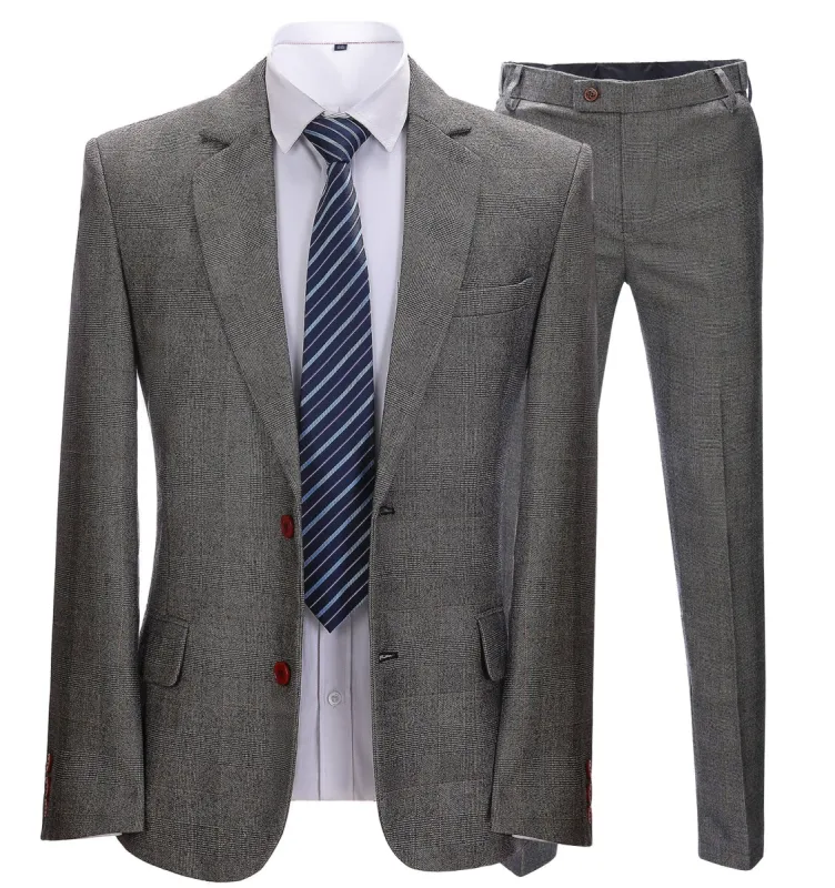 Mens Suit Business 2 Pieces Formal Grey Notch Lapel for Wedding (Blazer+Pants) sold by Mens Event Wear