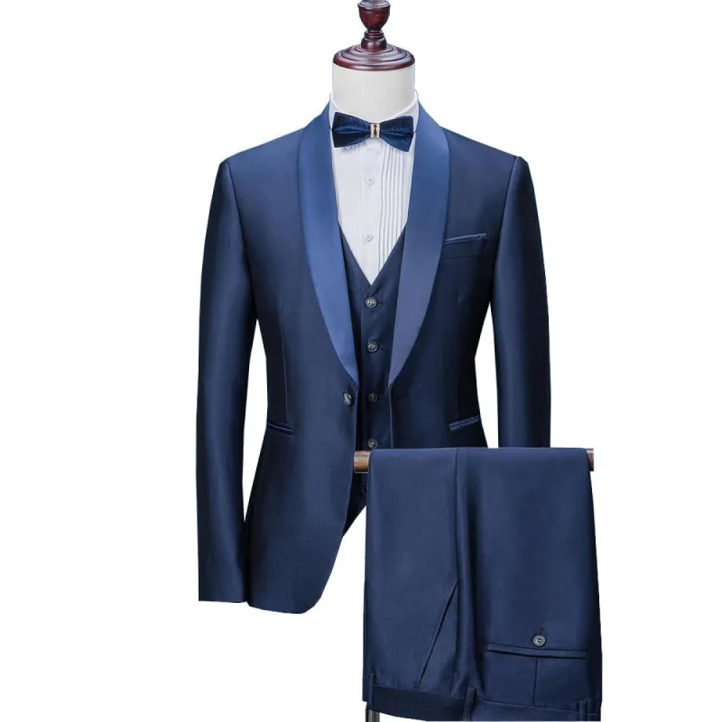 Fashion Men's 3 Pieces Mens Suit Shawl Lapel Flat Tuxedos (Blazer+vest+Pants) sold by Mens Event Wear