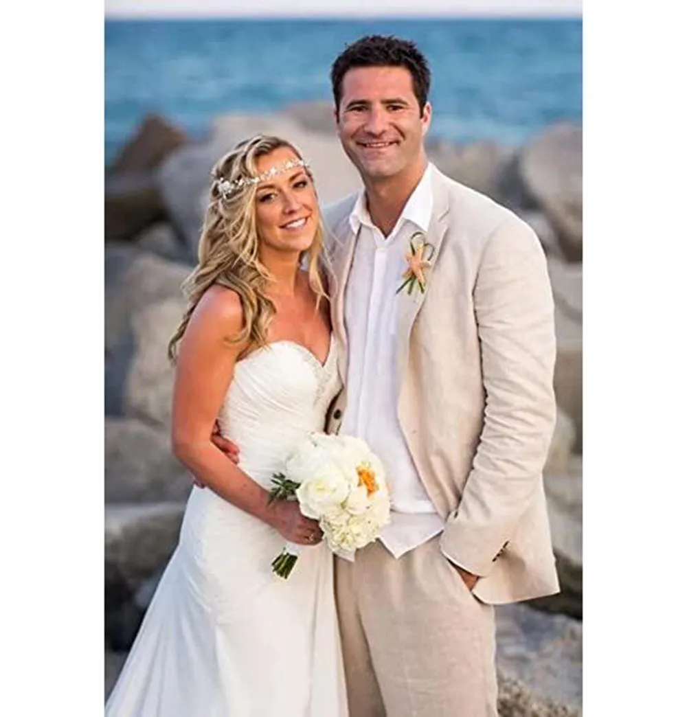 Fashion 2 Pieces Mens Suit Flat Linen Notch Lapel Suit (Blazer + Pants) sold by Mens Event Wear product image thumbnail 4