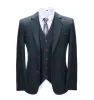 Menseventwear Men's Business 3 Pieces Formal Navy Herringbone Notch Lapel Suit (Blazer+vest+Pants) sold by Mens Event Wear