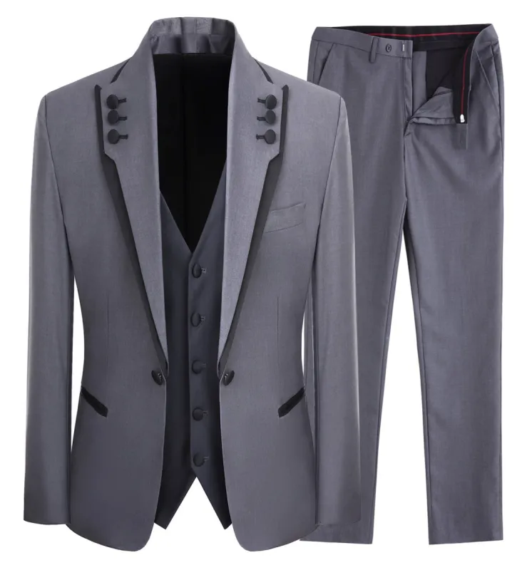 Menseventwear Casual Men's 3 Pieces Mens Suit Shawl Lapel Tuxedos For Wedding (Blazer+vest+Pants) sold by Mens Event Wear