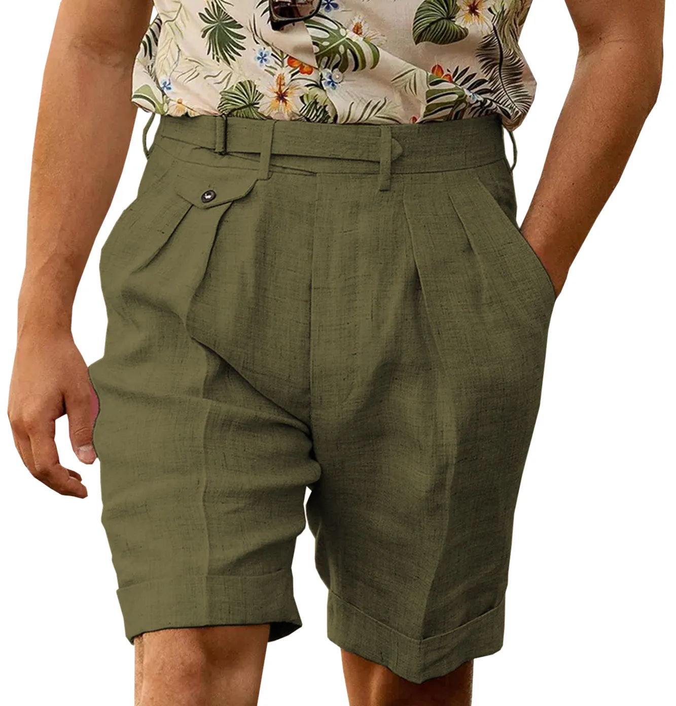 Casual Men's Short Pants Cotton Linen For Wedding sold by Mens Event Wear product image thumbnail 4