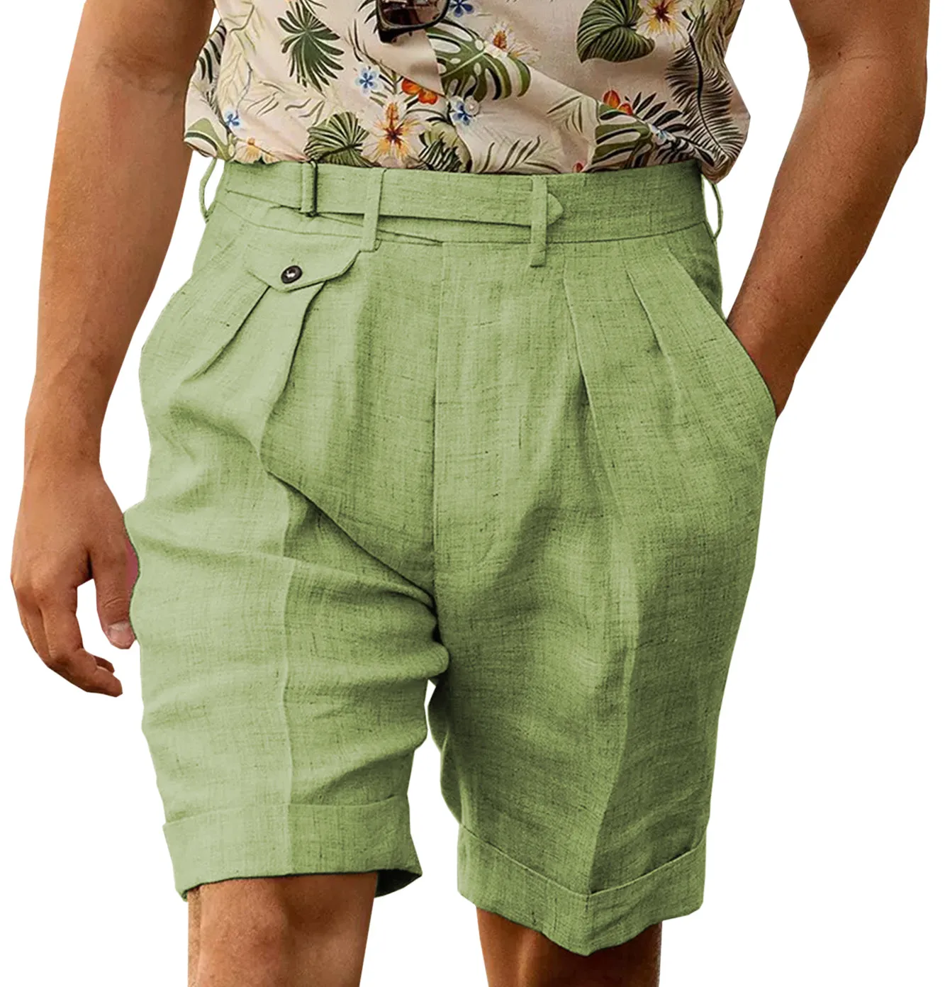 Casual Men's Short Pants Cotton Linen For Wedding sold by Mens Event Wear product image thumbnail 3