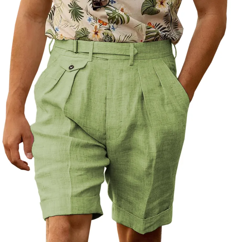 Casual Men's Short Pants Cotton Linen For Wedding sold by Mens Event Wear