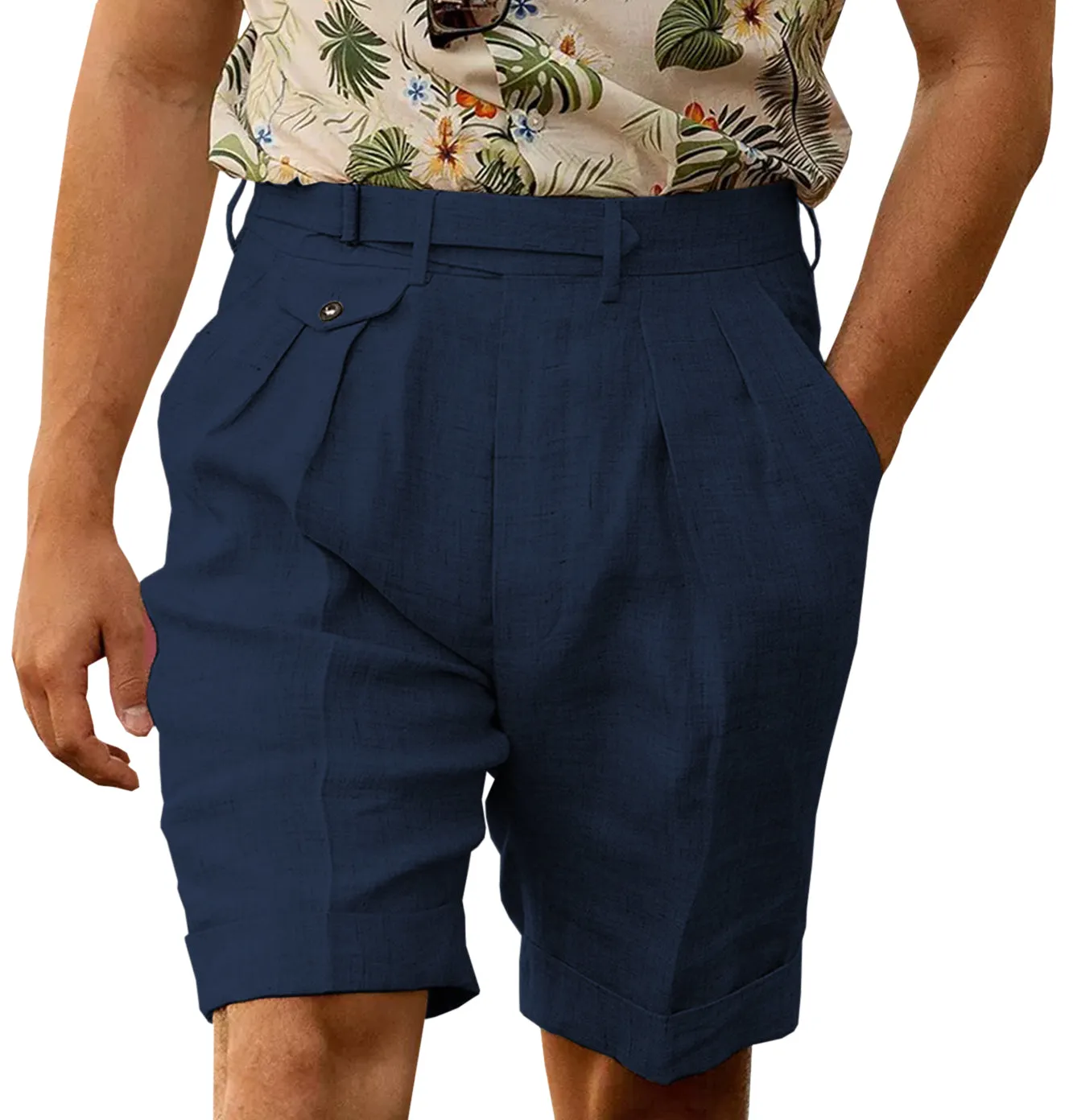 Casual Men's Short Pants Cotton Linen For Wedding sold by Mens Event Wear product image thumbnail 2