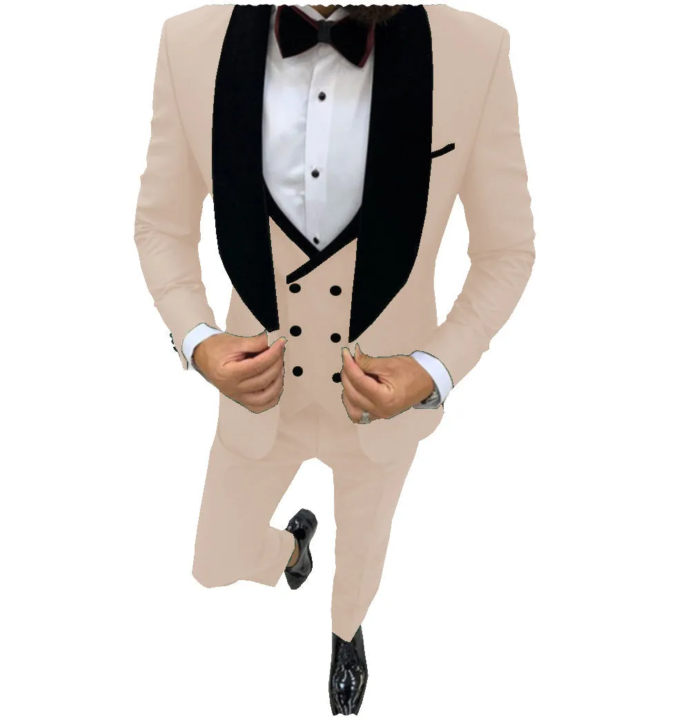 Fashion 3 Pieces Mens Suit Flat Shawl Lapel Tuxedos (Blazer+vest+Pants) sold by Mens Event Wear product image thumbnail 4