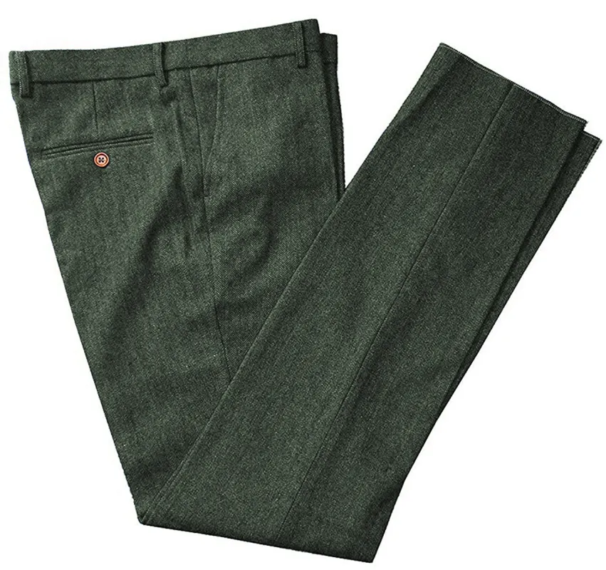 Formal Men's Slim Fit Tweed Suit Pants Flat Trousers sold by Mens Event Wear