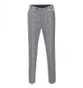Casual Men's Suit Pants Grey Plaid Pleat-Front Trousers sold by Mens Event Wear
