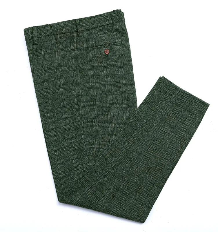 Men's Casual Suit Pants Plaid Pleat-Front Trousers sold by Mens Event Wear