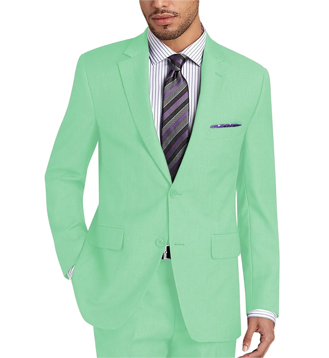 Forma 2 Piece Men's Suit Flat Notched Wedding Lapel (Blazer + Pants) sold by Mens Event Wear product image thumbnail 5