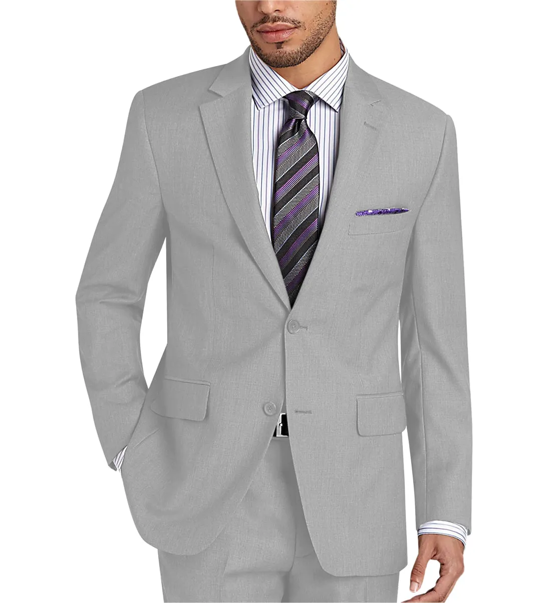 Forma 2 Piece Men's Suit Flat Notched Wedding Lapel (Blazer + Pants) sold by Mens Event Wear product image thumbnail 4
