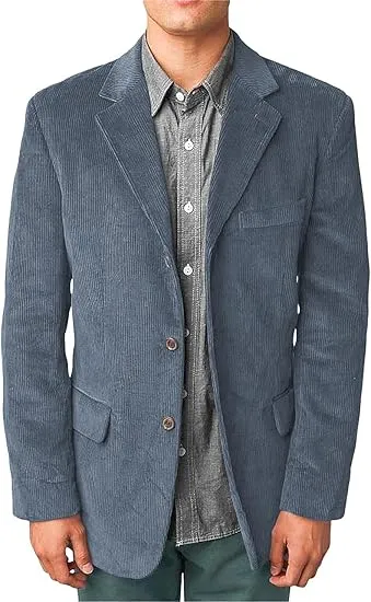 Men's Casual Corduroy Suit Retro Slim Fit Notch Lapel Sports Jacket sold by Mens Event Wear product image thumbnail 5