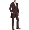 Formal Men's 3 Pieces Flat Slim Fit Peak Lapel Tuxedos Groomsmen (Blazer+vest+Pants) sold by Mens Event Wear