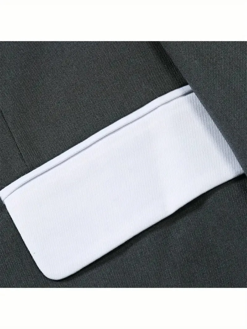 Formal 2 Pieces Mens Suit Flat Peak Lapel Tuxedos For Wedding (Blazer+Pants) sold by Mens Event Wear product image thumbnail 5