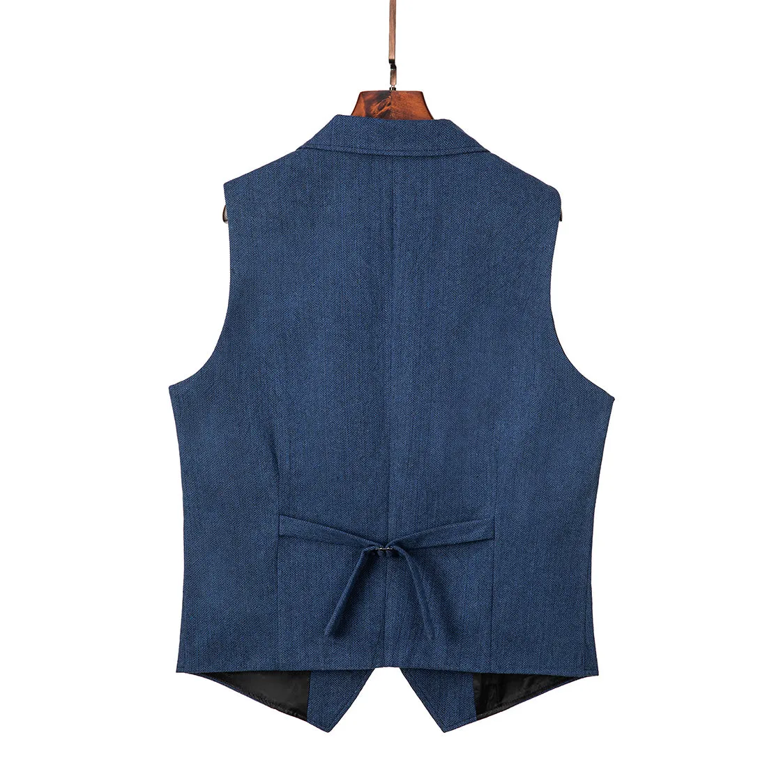 Casual Men's Classic Tweed Herringbone Notch Lapel Waistcoat sold by Mens Event Wear product image thumbnail 4