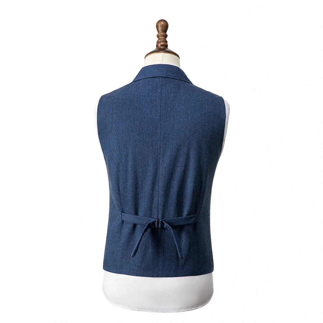 Casual Men's Classic Tweed Herringbone Notch Lapel Waistcoat sold by Mens Event Wear product image thumbnail 2