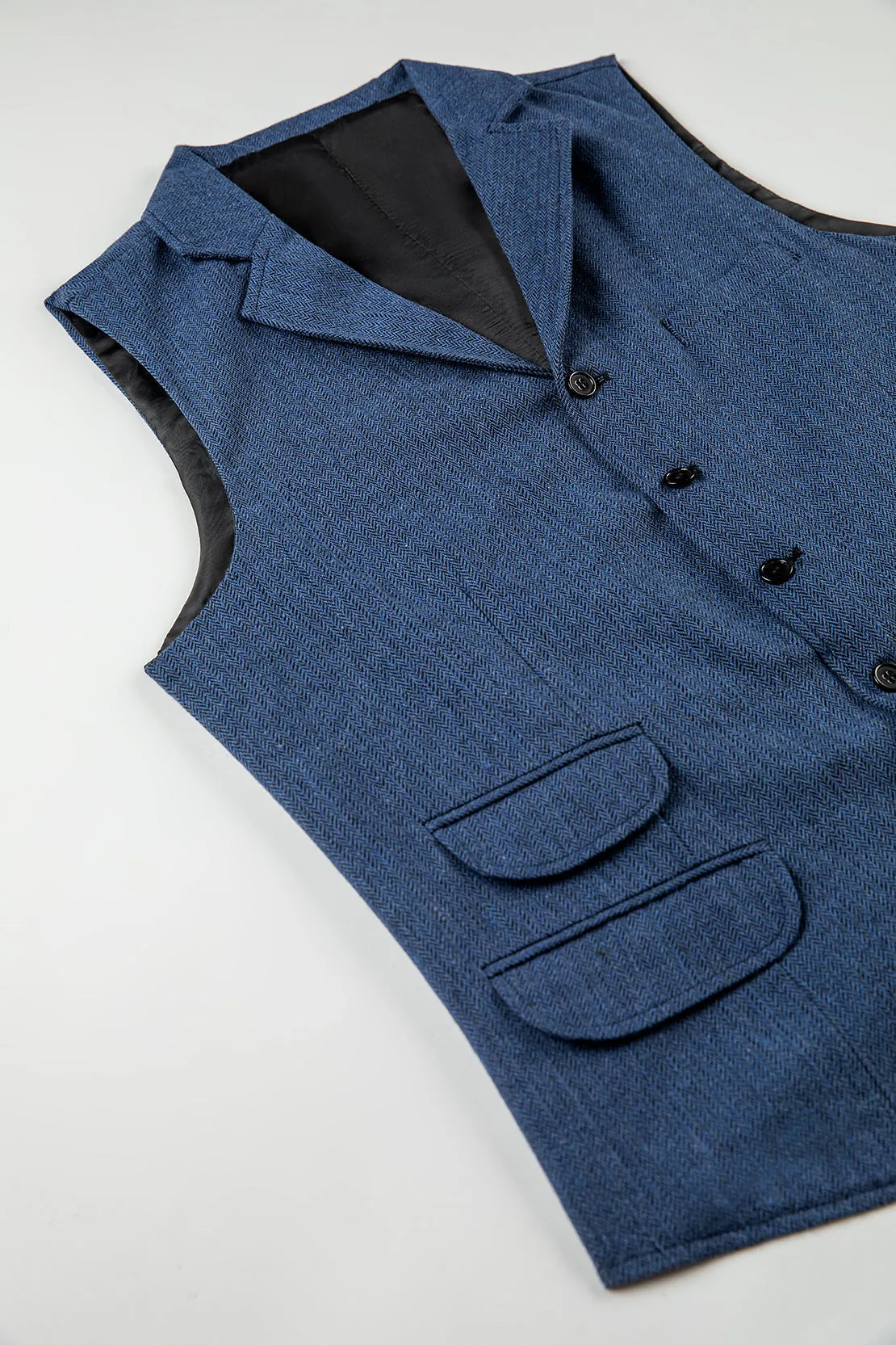 Casual Men's Classic Tweed Herringbone Notch Lapel Waistcoat sold by Mens Event Wear product image thumbnail 5