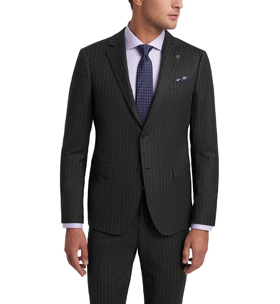 Formal Men's 2 Pieces Mens Suit Notch Lapel Striped Tuxedos (Blazer+Pants) sold by Mens Event Wear