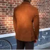 Men's Fashion Corduroy Peak Lapel Double Breasted Jacket Sport Coat sold by Mens Event Wear